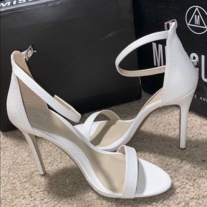 White Crocodile two strap pumps